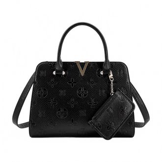 Like Dreams Womens Midori Satchel Chromatic Pattern Crossbody Bag In Black