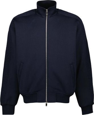 Dior Oblique Track Jacket - Heren - Vesten met rits - Blauw - M - Katoen - Hoodies & sweatvesten