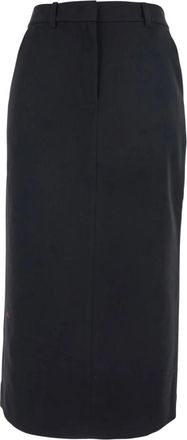 Dunst H-Line Lange Rok - Dames - Midirokken - Zwart - M - Wol - Rokken