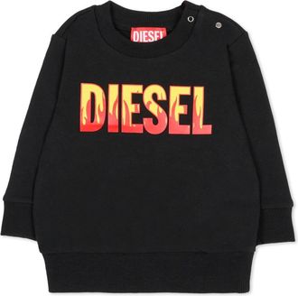 Diesel Kids Sweatshirts, male, Black, 12 M, Round Neck Sweatshirt