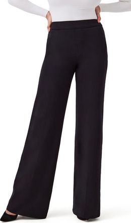 Spanx SPANXsupersmooth PerfectFit Ponte Wide Leg Pants in Classic Black at Nordstrom, Size X-Large P