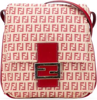 Fendi Pre-owned Fendi Zucchino Canvas Flap Crossbody Ladies 2220 8BT075 LPN 049