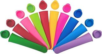 OEM Juego De 10 Moldes De Silicona Hielo Tapas, Moldes Reutilizables, Pel&iacute;cula Hielo Sin Bpa Hacer Paletas Heladas Caseras Verano (color Aleatorio)