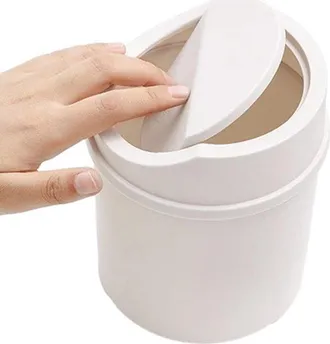 OEM Mini Papelera - Cubo De Basura Peque&ntilde;o - Organizaci&oacute;n De Escritorio - Tecnolog&iacute;a Repelente De Olores - 16,5 Cm De Alto - Blanco