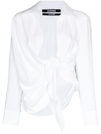 Jacquemus Gedrapeerde blouse - Wit