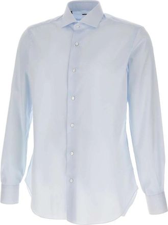 Barba Cotton Poplin Shirt - Heren - Casual Overhemden - Blauw - 3XL - Katoen - Overhemden