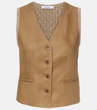 Max Mara Calibri cable-knit linen vest