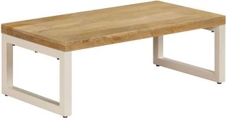 vidaXL Coffee Table 100x50x35 cm Solid Mango Wood and Steel vidaXL