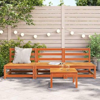 Berkfield Home Garden Sofas Armless 3 pcs Wax Brown 70x70x67 cm Solid Wood Pine | Size: 70 x 70 x 67 cm