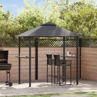 vidaXL Cenador De Bbq Acero Antracita 240x150x255 Cm Vidaxl