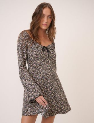 Nobody's Child Black Ditsy Floral Lyon Mini Dress