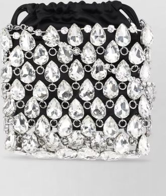 Self Portrait crystal bucket bag chain shoulder strap