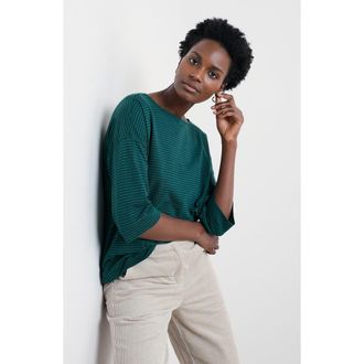 Seasalt Cornwall Tremayne Quay Stripe Organic Cotton Top in Profile Loch Maritime at Nordstrom, Size 16 Us