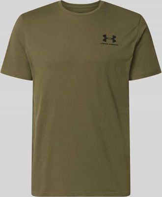 Under Armour Regular Fit T-Shirt mit Logo-Print Modell Left in Oliv, Gr&ouml;&szlig;e XXL
