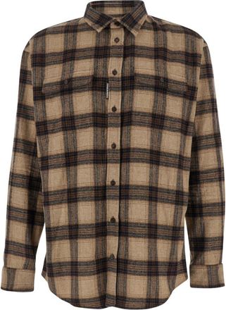 Dsquared2 Brown Relaxed Check Shirt