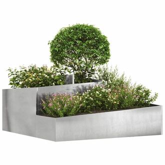 Berkfield Home Pots & Planters Stainless Steel Medium Planters Metal Planter in Silver