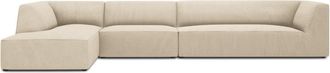 BLOOMINGLOFT 5-Sitzer Ecksofa Sao 366 x 180 cm, mit Cordbezug - Beige