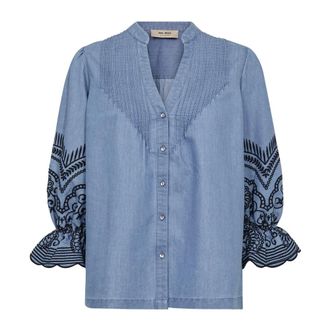Mos Mosh Denim Shirt - Dames - Spijkeroverhemden - Blauw - S - Denim - Overhemden