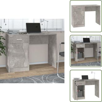 vidaXL The Living Store Scrivania Cassetto Grigio cemento 100x40x73cm Legno Multistrato - Cassetto