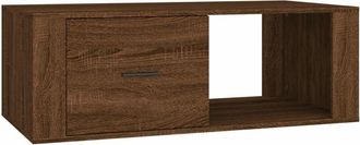 vidaXL Mesa de centro madera contrachapada marrón roble 100x50,5x35 cm vidaXL