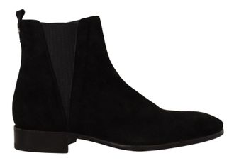 Dolce & Gabbana Mens Chelsea Boots Suede Style - Black - Size 40.5 EU/IT