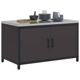 Berkfield Home Kitchen Storage Cabinet with Shelf with Storage with Door Black Steel