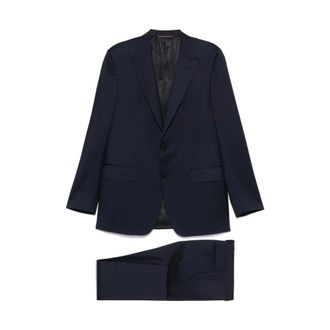 Canali Kostuums, Heren, Blauw, L, Midnight Blue Pak met achterste ventilatieopeningen