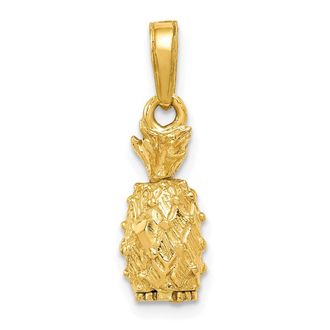 Diamond2Deal 10k Yellow Gold 3-D Pineapple Pendant
