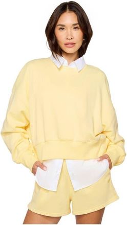 Fabletics Year Round Terry Crew Neck Sweatshirt in Butter at Nordstrom, Size Xx-Large