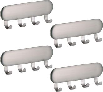 iDesign Self-Adhesive Key Rack with 4 Hooks - Set of 4 - Brushed in Brushed Ss at Nordstrom