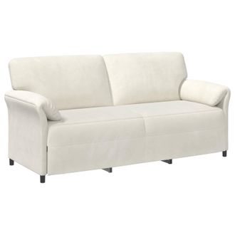 vidaXL Sof&aacute; De 3 Plazas Crema 198 X 83 X 95 Cm Terciopelo Vidaxl