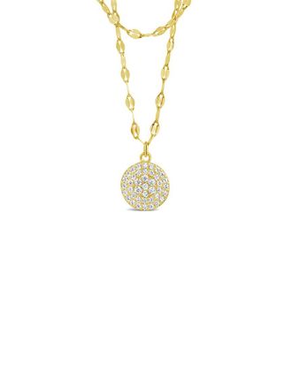 Sterling Forever 14K Plated Cz Eva Layered Necklace