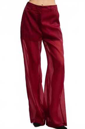 Mimosa Holiday Muse Organza Trouser In Burgundy