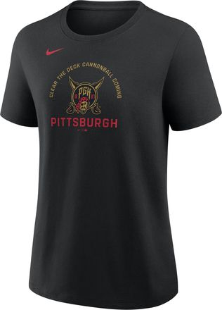 Nike Pittsburgh Pirates City Connect Nike Womens MLB T-Shirt in Black | 01K900APTB-PBY