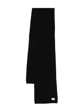 C.P. Company logo-appliqué scarf - men - Wool - One Size - Black