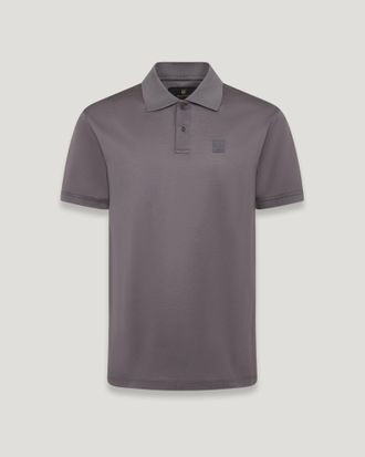 Belstaff Steel Polo Mens Mercerised Cotton Tornado Grey Size 2XL