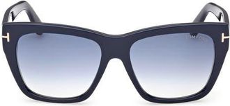 Tom Ford Flynn 55mm Gradient Butterfly Sunglasses in Navy Blue/gradient Blue Lens at Nordstrom