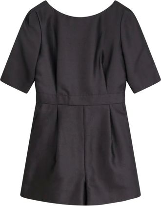 Max Mara Kleedjes, Dames, Zwart, M, Katoen, Cross-Back Jurk