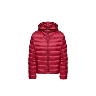 Rick Owens Moncler Ziplock Hooded Short Down Jacket, Unisex, Red, Size: 1