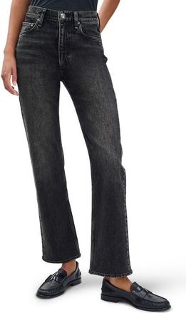 Rag & Bone Harlow Mid Rise Ankle Straight Leg Jeans in Cinder at Nordstrom, Size 24