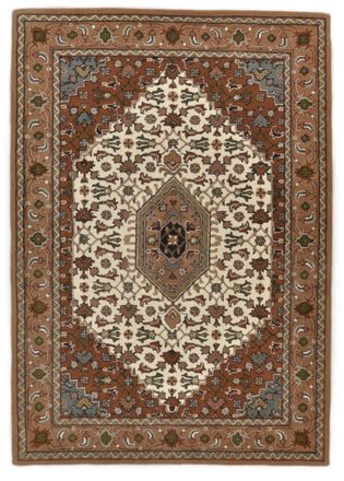 THEKO Alfombra de diseño oriental beige acolchado a mano 40x60 cm