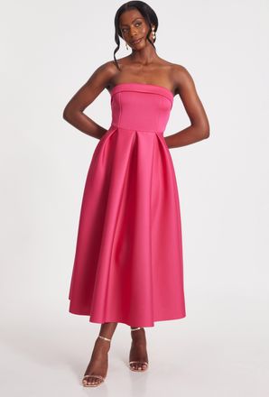 Quiz Womens Scuba Foam Bandeau Skater Dress