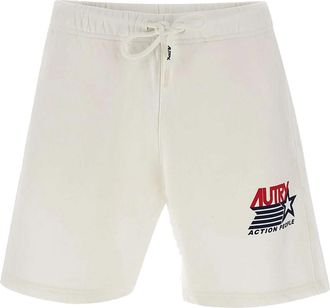 Autry Logo Print Drawstring Shorts White SHIM-2371
