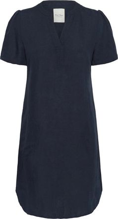 Part Two Elegante Jurk After Midnight - Dames - Korte kleedjes - Blauw - L - Linnen - Kleedjes