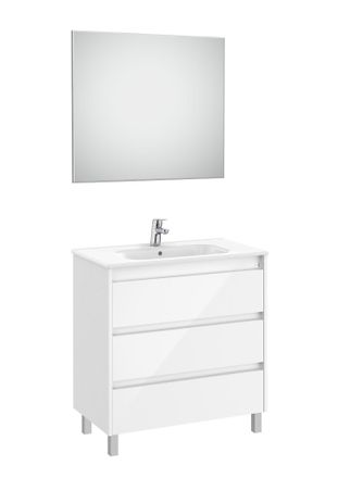 Roca Pack (mueble Tres Cajones Con Lavabo, Espejo Y Aplique Led) Tenet Roca