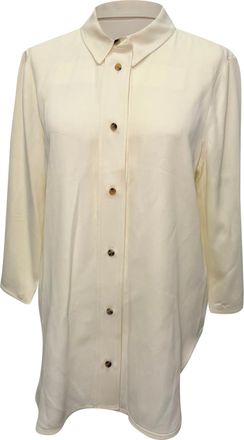Khaite Button-Down Shirt in Cream Acetate