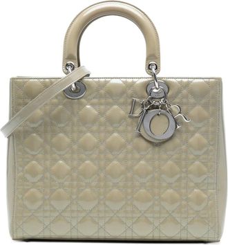 Dior 2015 grote gelakte Cannage Lady Dior tas - Bruin
