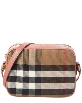 Burberry Check Small Canvas & Leather Shoulder Bag