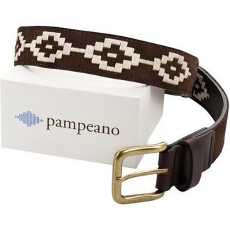 Pampeano Confianza Suede Belt in Brown/cream at Nordstrom, Size 30