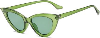 Generic Small Frame Womens Vacation Sunglasses Outdoor Mens Commuter Driving Sun Glasses(Green)